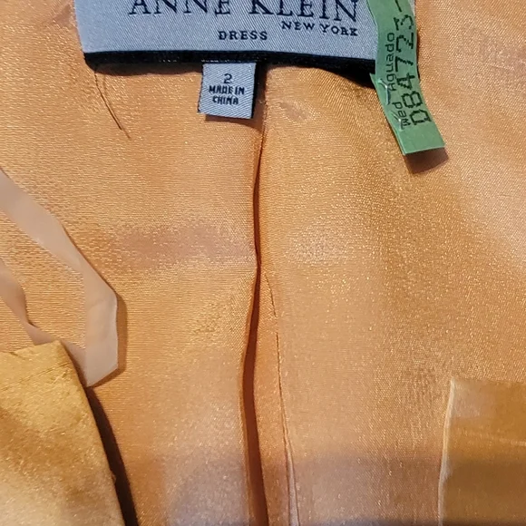 Anne Klein Mustard dress small 100% Silk - Picture 9 of 15